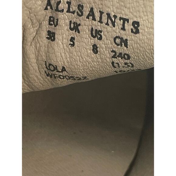 AllSaints Lola WF0052Z Penny Loafers Women 8 Black Leather Slip On Shoes WF0052Z - Picture 7 of 10